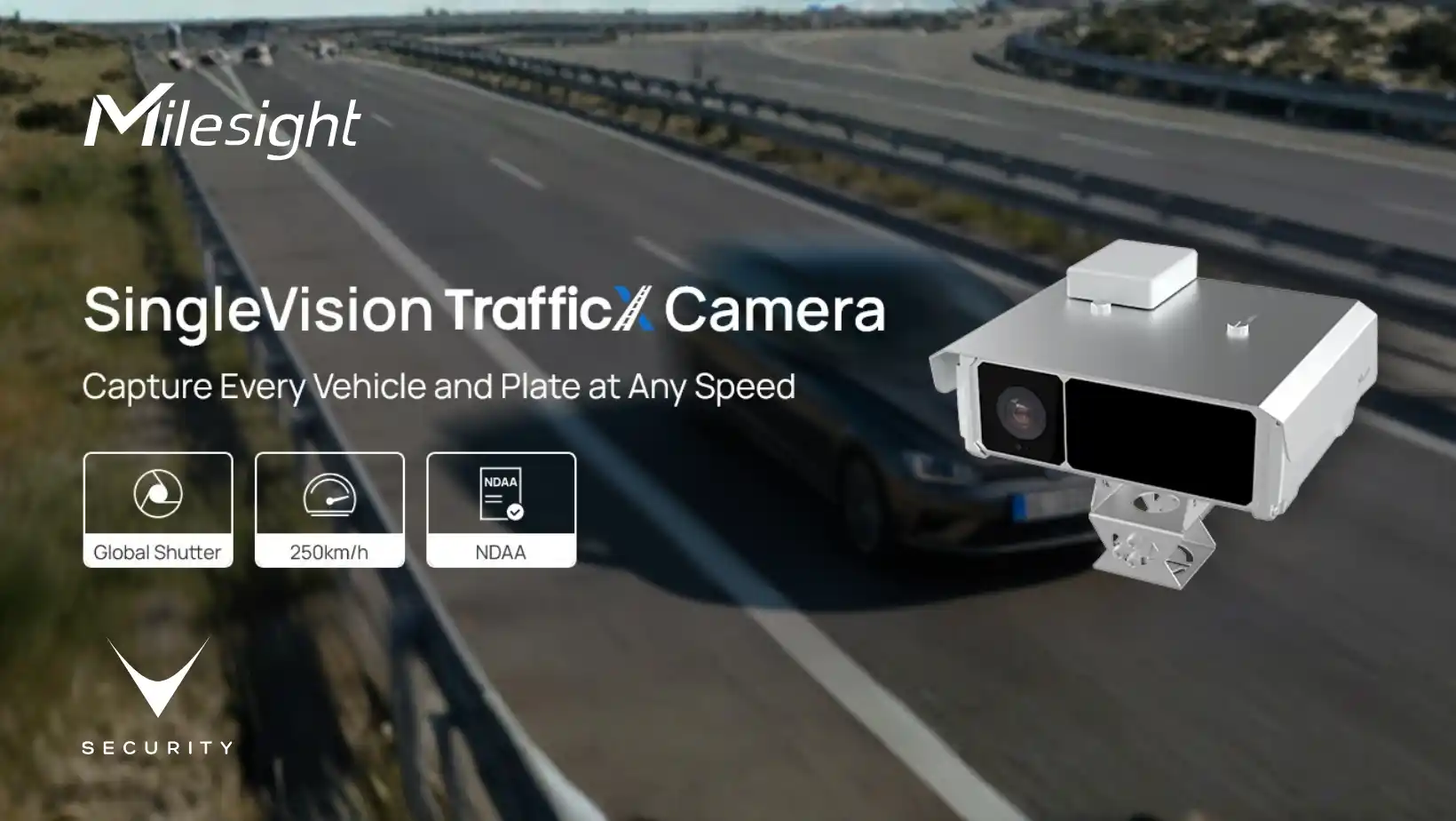 Milesight SingleVision TrafficX telecamera ANPR global shutter per traffico ad alta velocità