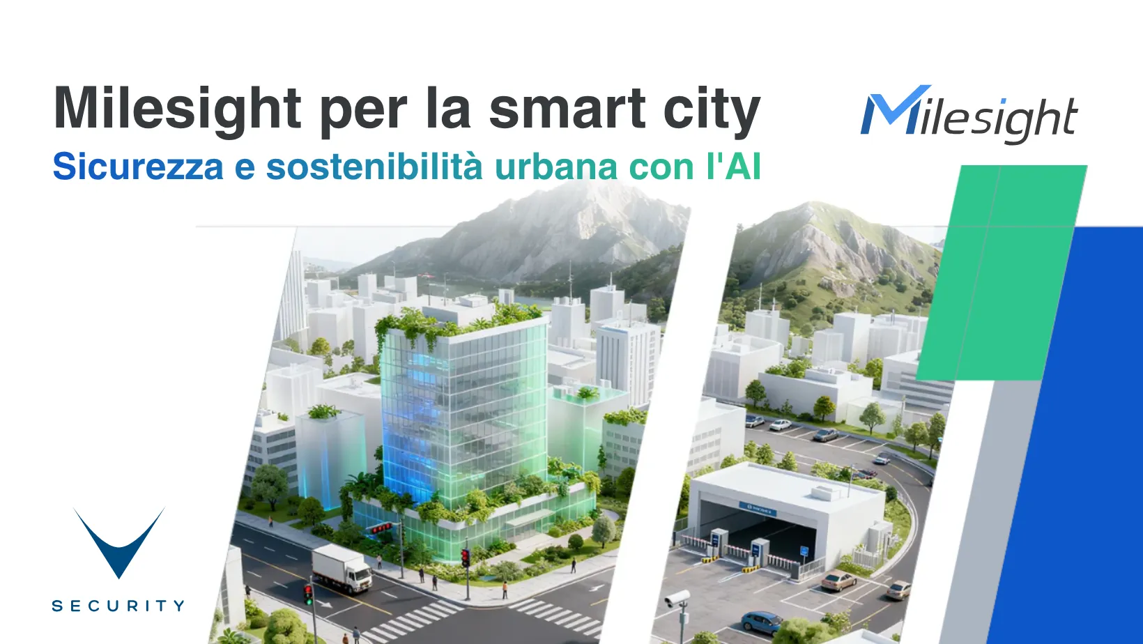 Telecamera Milesight AI per videosorveglianza smart city e traffico urbano sostenibile