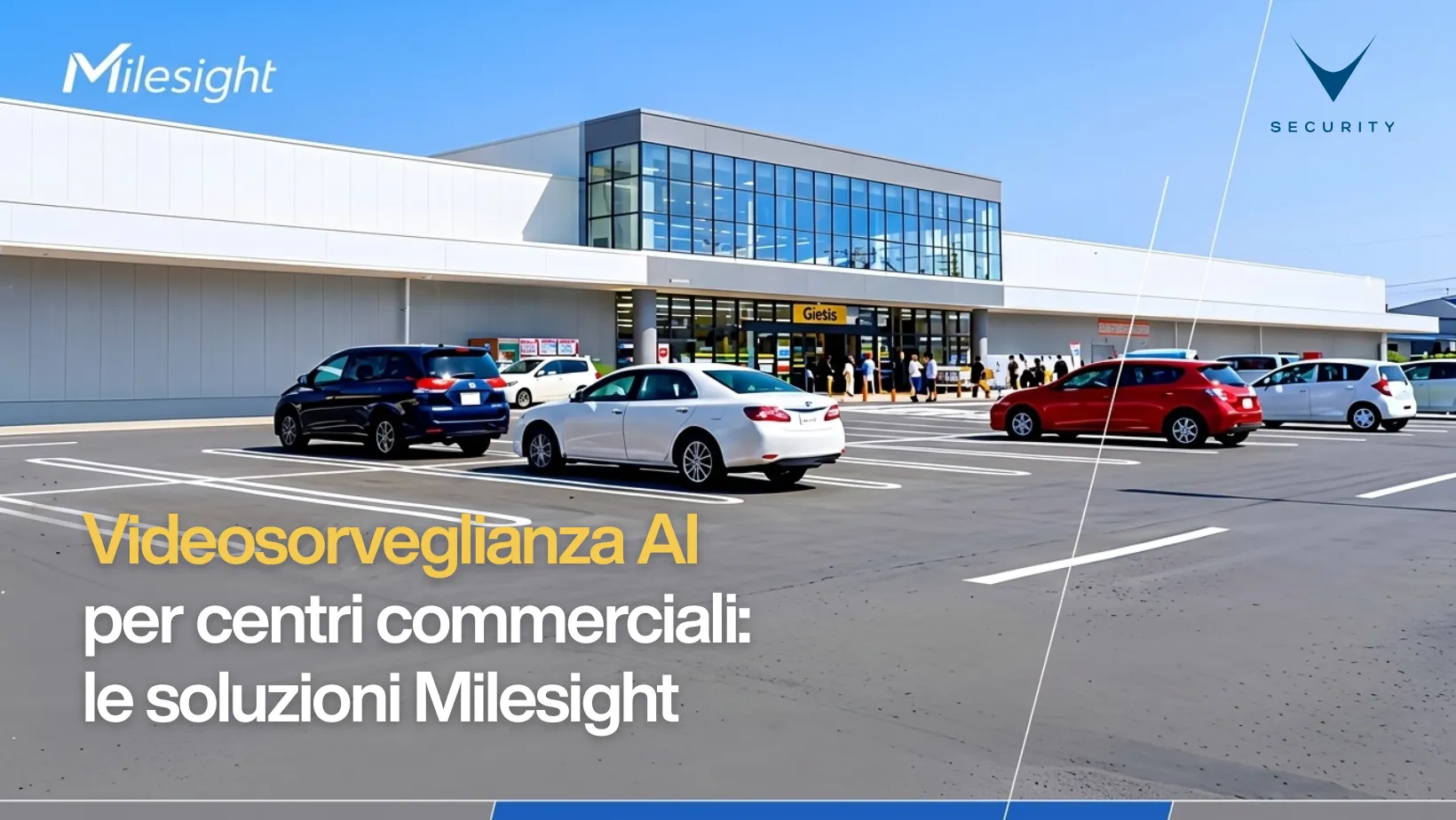 Sistema di videosorveglianza AI per centri commerciali con telecamere PTZ e panoramiche