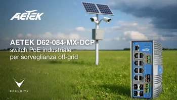 AETEK D62-084-MX-DCP switch PoE industriale outdoor ingresso 12-48VDC alimentazione solare videosorveglianza
