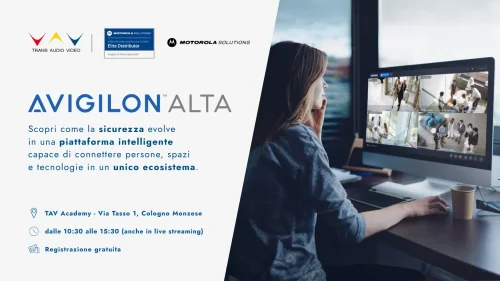 Invito evento Avigilon Alta piattaforma sicurezza intelligente TAV Academy 9 luglio