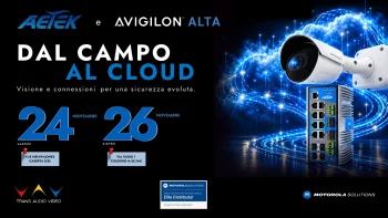 Locandina dell'evento AETEK Avigilon Alta "Dal campo al cloud" a Caserta e Milano
