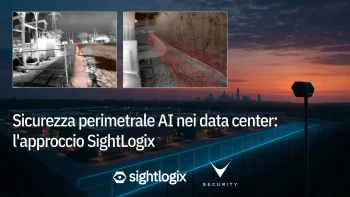 Telecamera termica SightLogix per sicurezza perimetrale AI data center notturna