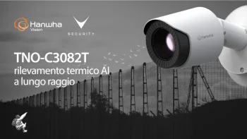 Telecamera termica AI Hanwha Vision TNO-C3082T per rilevamento perimetrale a lungo raggio