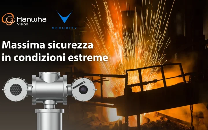 Hanwha Vision TNU-6324ER camera PTZ antideflagrante ATEX installata in ambiente industriale