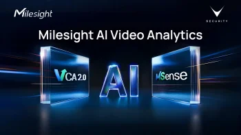 Telecamera di videosorveglianza intelligente con doppio motore AI Milesight in ambiente urbano
