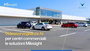 Sistema di videosorveglianza AI per centri commerciali con telecamere PTZ e panoramiche